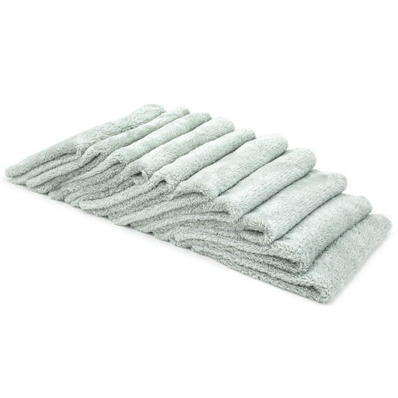 Autofiber Korean Plush 350 GSM Microfiber Towel 16x16 Gray- 10 Pack