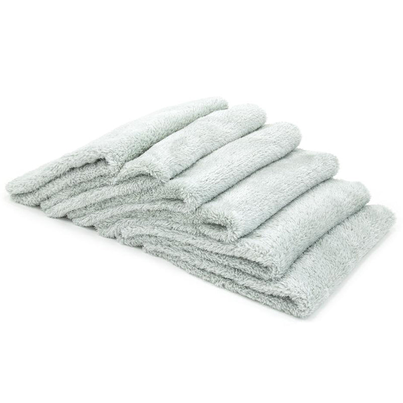 Autofiber Korean Plush 350 GSM Microfiber Towel 16x16 Gray- 6 Pack